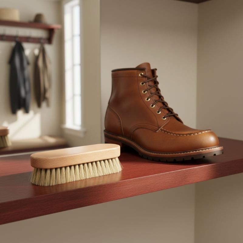 Brosse à chaussures en bois av - Leather Shoe Polish avis et prix