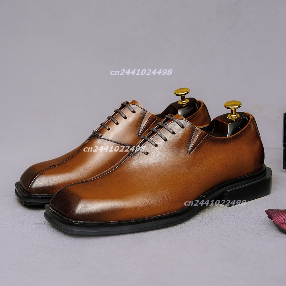Chaussures Oxford en cuir marr - Leather Shoe Polish avis et prix