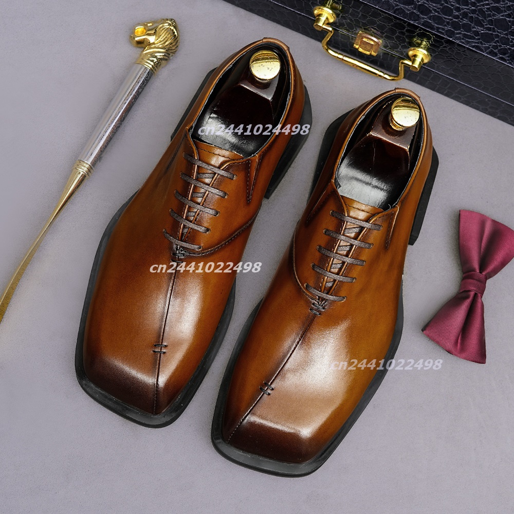 Chaussures Oxford en cuir marr - Leather Shoe Polish avis et prix