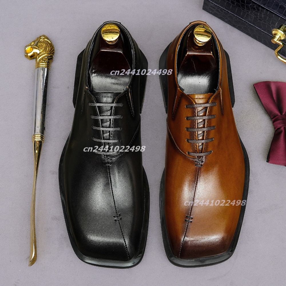 Chaussures Oxford en cuir marr - Leather Shoe Polish avis et prix